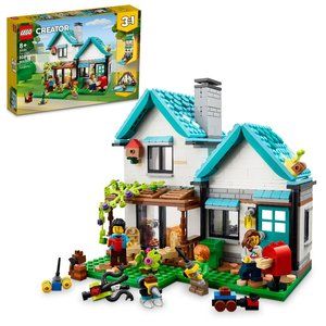 LEGO Creator 3 in 1 Cozy House Building Kit, Rebuild into 3 Different Houses, In